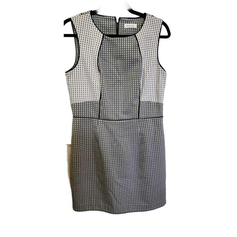 Calvin Klein Black and White Midi Dress